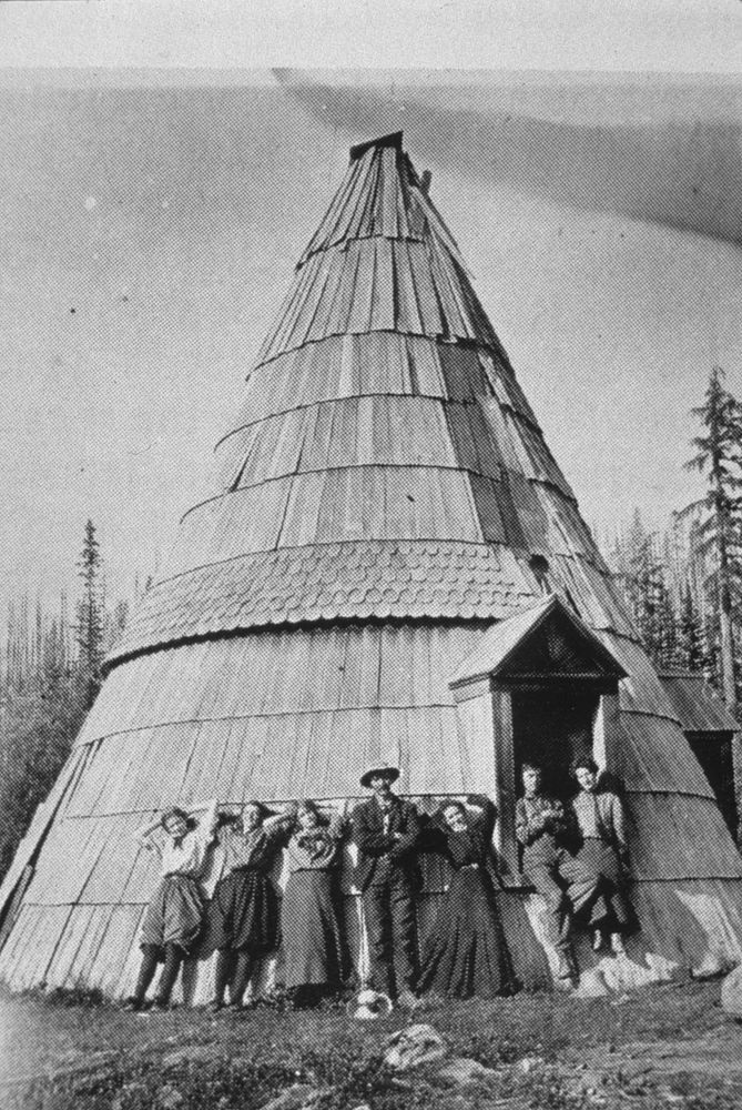 Summit Meadows Summit Tee-pee, Mt Hood 1890's. Original public domain image from Flickr
