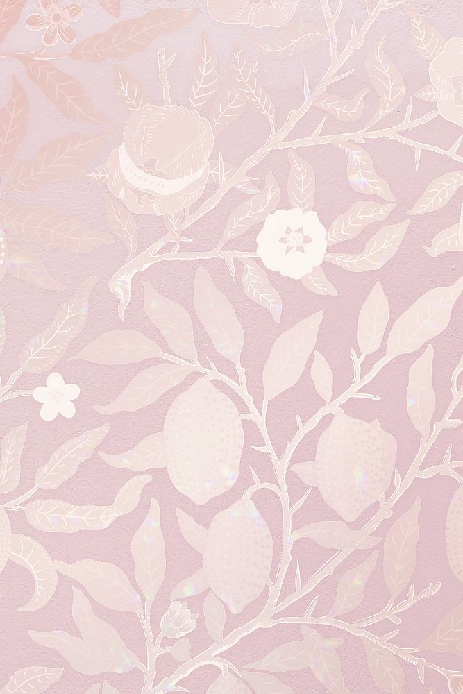 Vintage flower background, pink pattern in aesthetic design