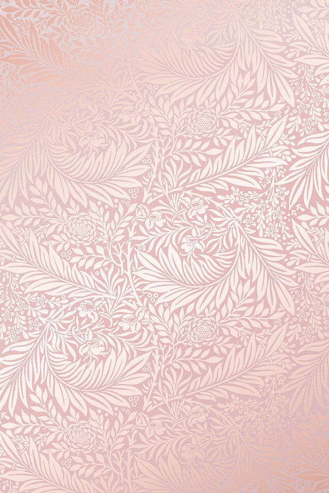 Aesthetic botanical background, pink vintage pattern design