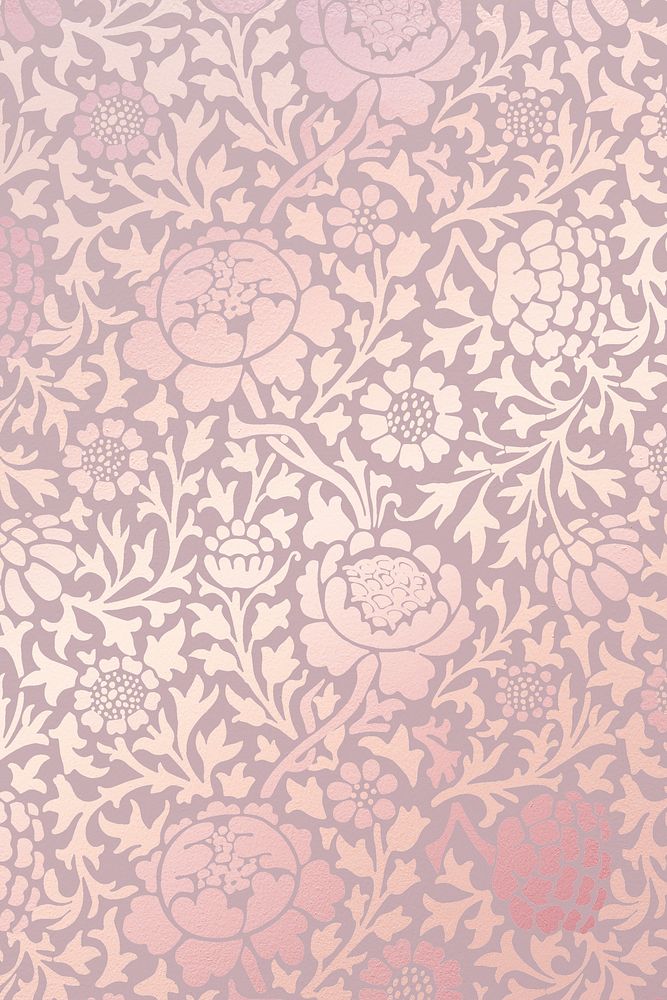 Pink pattern background, vintage flower design