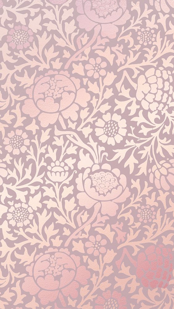 Floral silk iPhone wallpaper, pink pattern, aesthetic design
