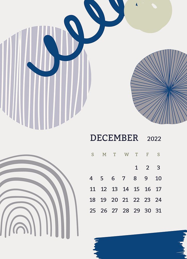 Aesthetic December 2022 calendar template, editable monthly planner vector