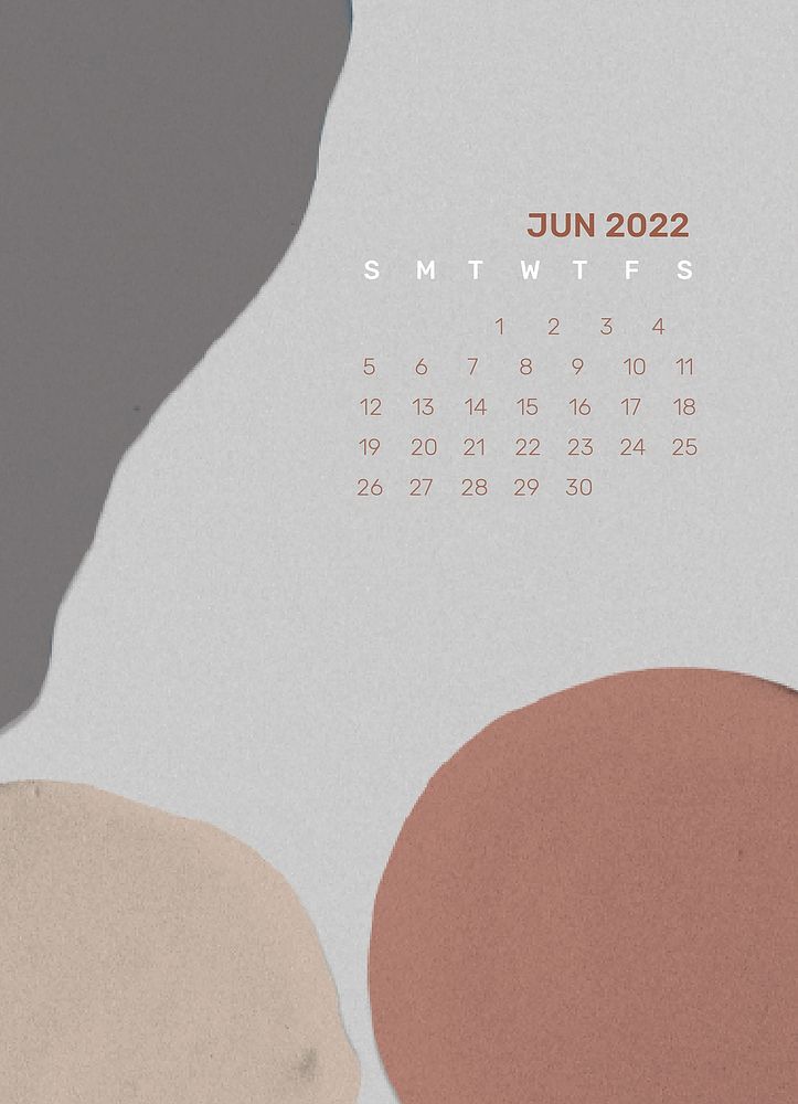 Aesthetic 2022 June calendar template, editable abstract planner vector