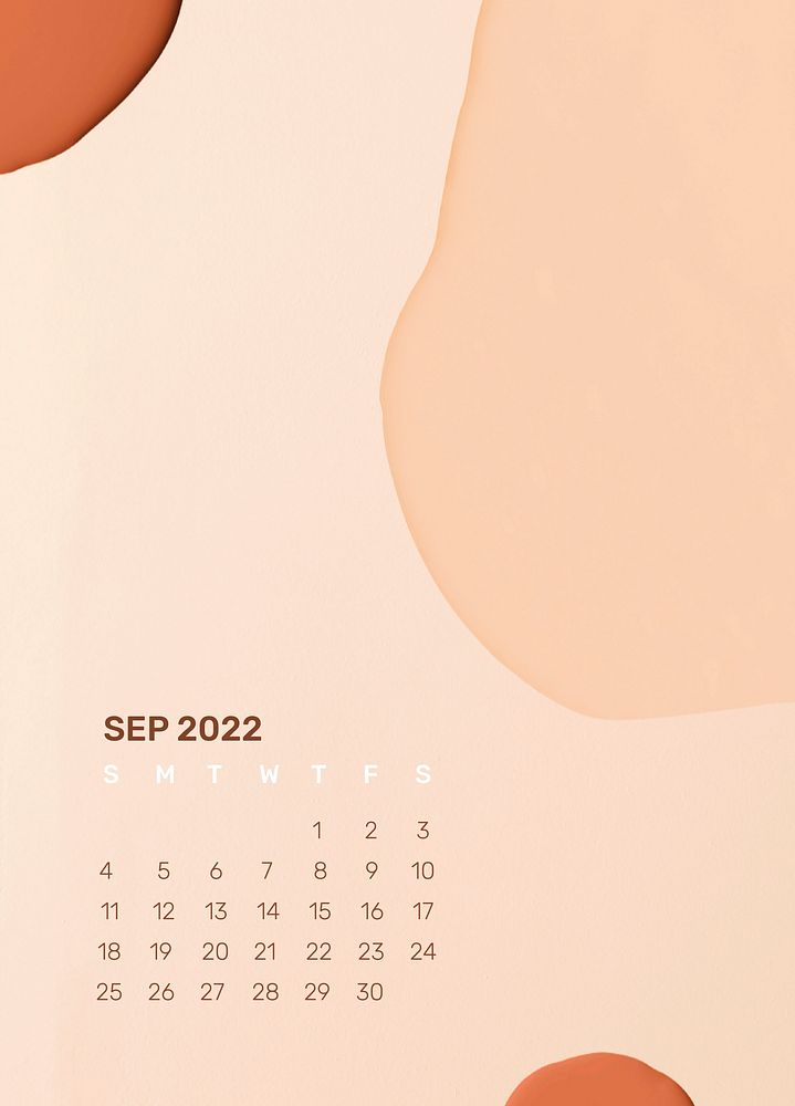 Aesthetic 2022 September calendar template, monthly planner psd