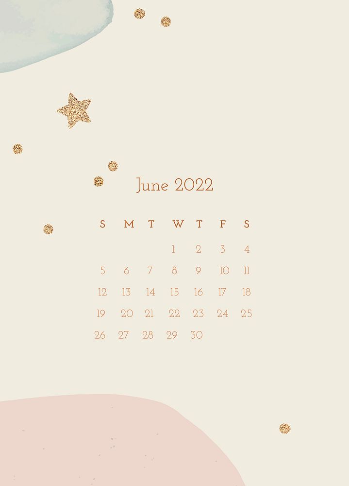 Cute 2022 June calendar template, editable planner psd