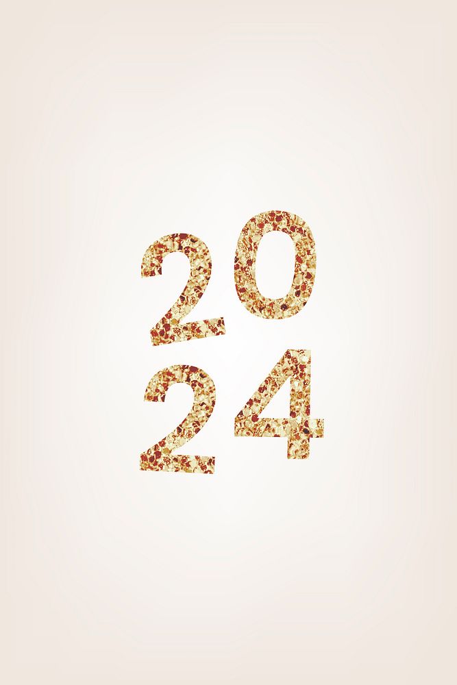 2024 gold glitter iPhone wallpaper, high resolution HD sequin new year text background