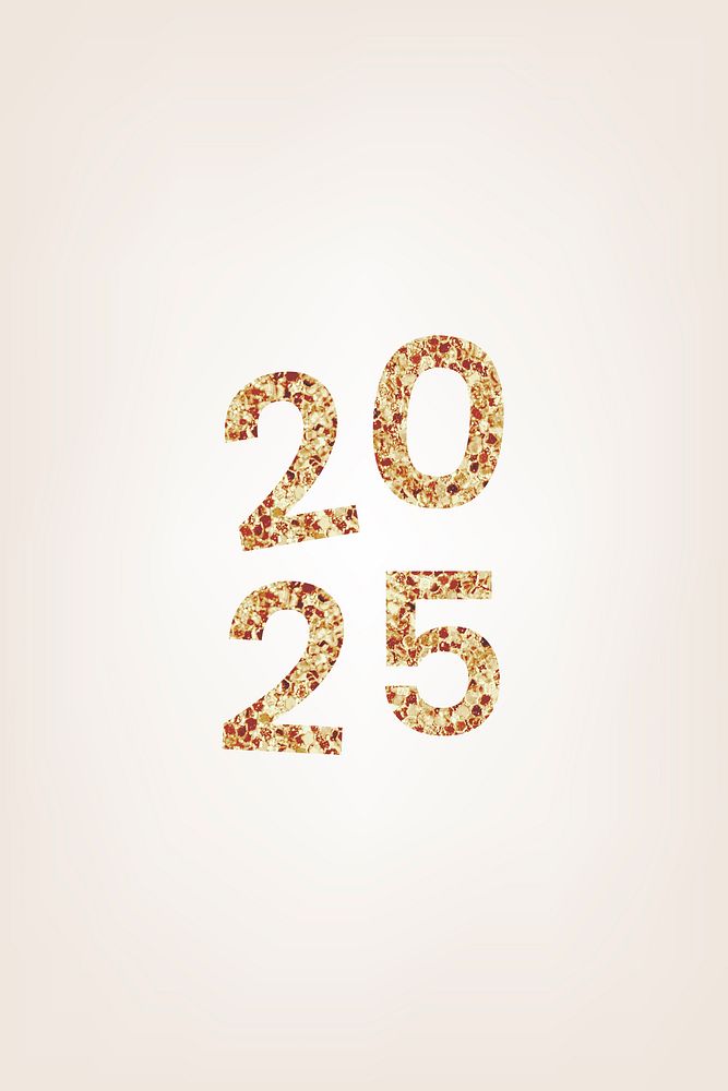 2025 gold glitter phone wallpaper, high resolution HD sequin new year text background