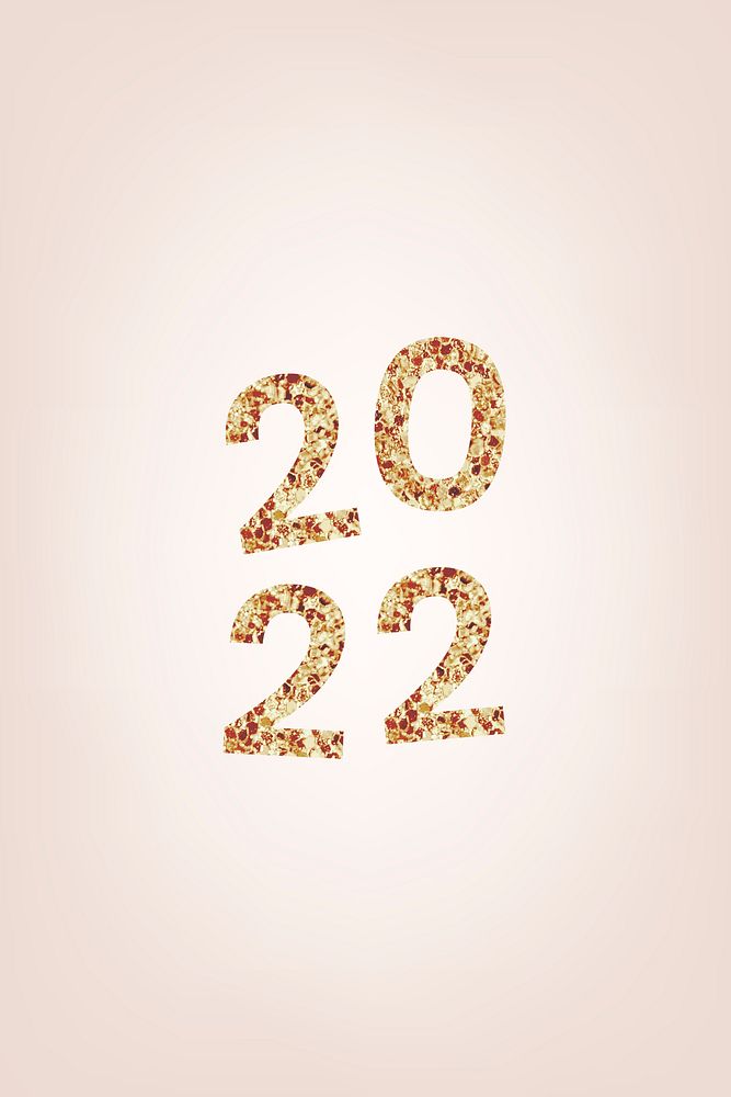 2022 welcome gold glitter text, new year sequin aesthetic typography on pink background psd