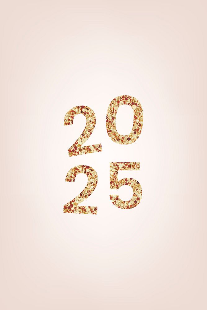 2025 welcome gold glitter text, new year sequin aesthetic typography on pink background vector