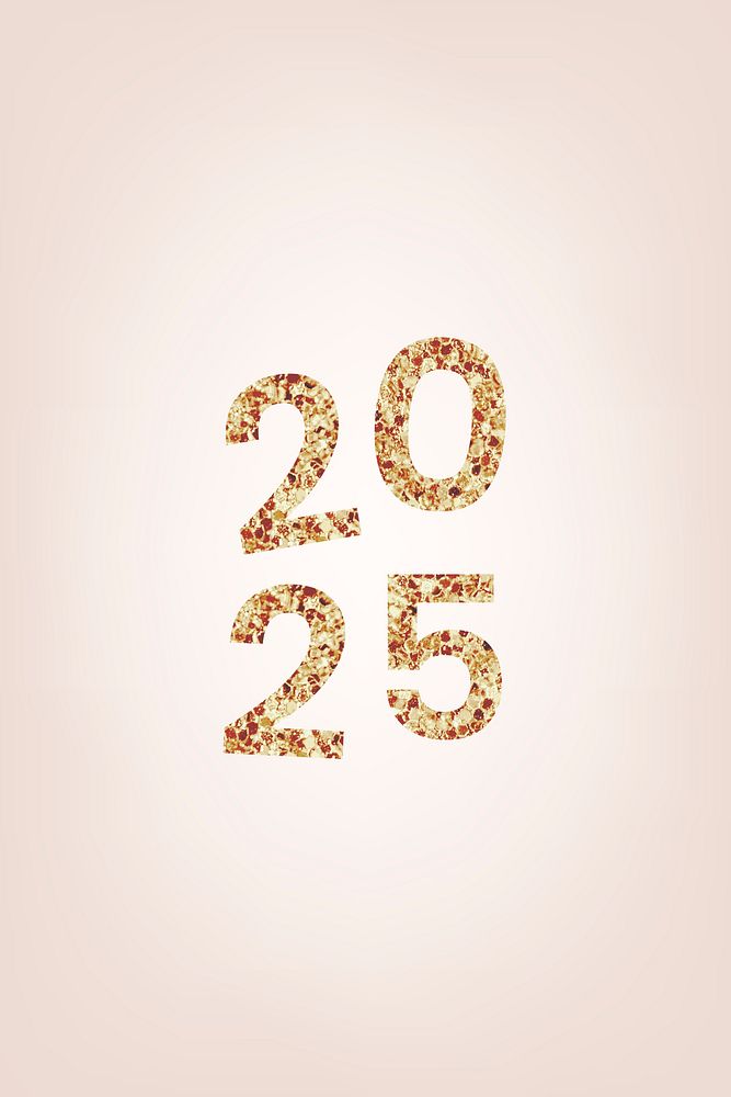2025 welcome gold glitter text, new year sequin aesthetic typography on pink background psd