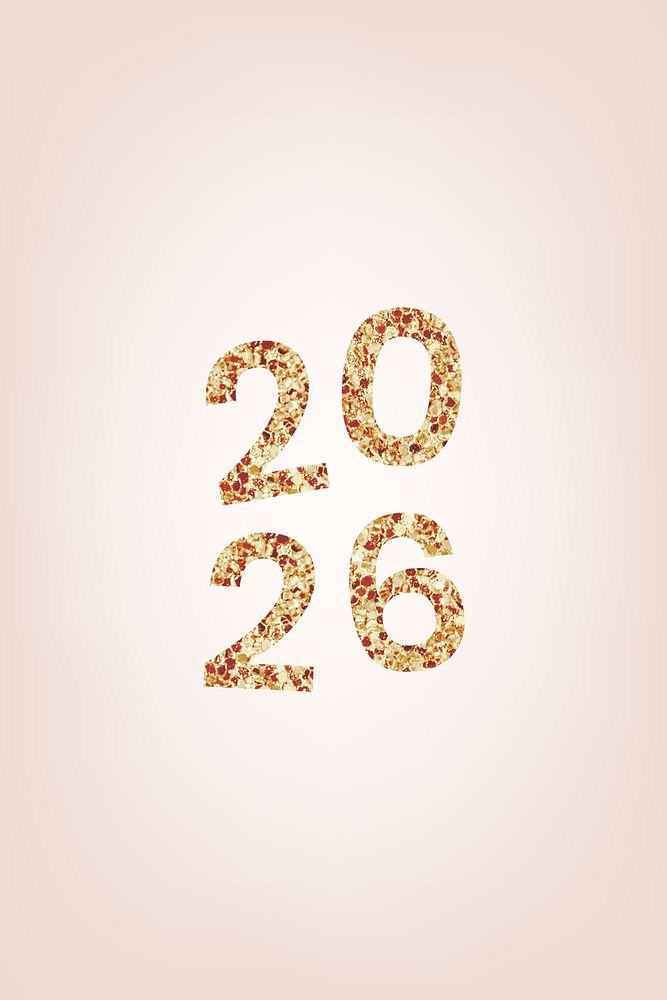 2026 welcome gold glitter text, new year sequin aesthetic typography on pink background psd