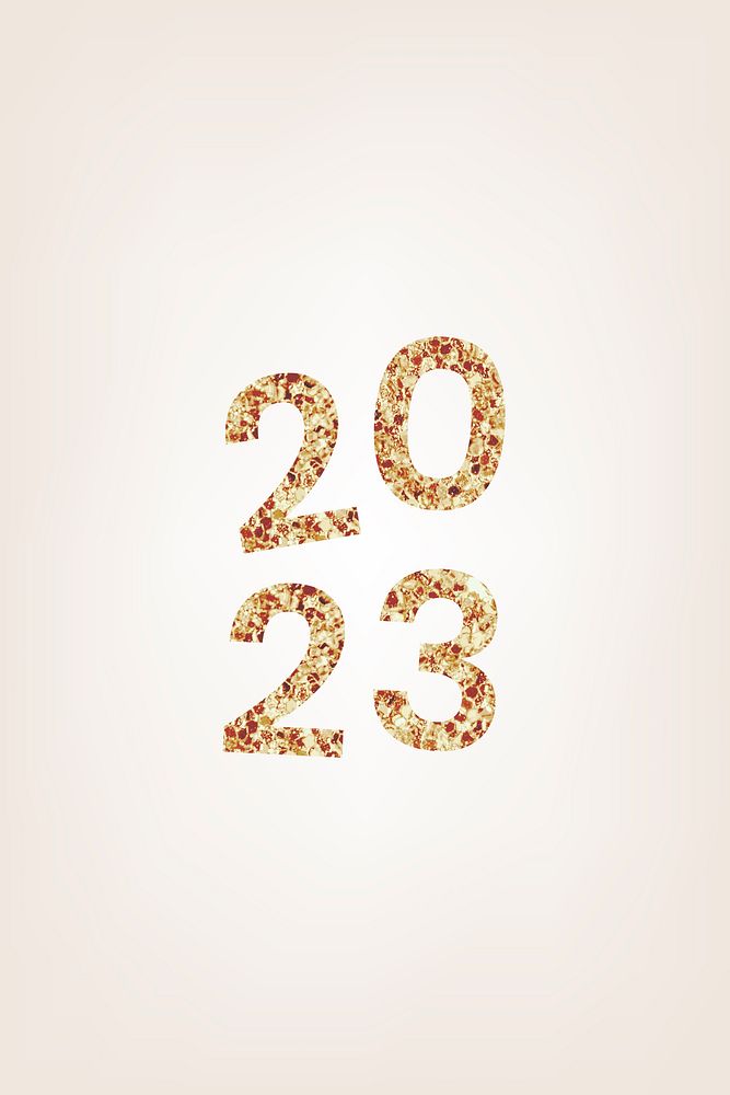 2023 gold glitter iPhone wallpaper, high resolution HD sequin new year text background vector