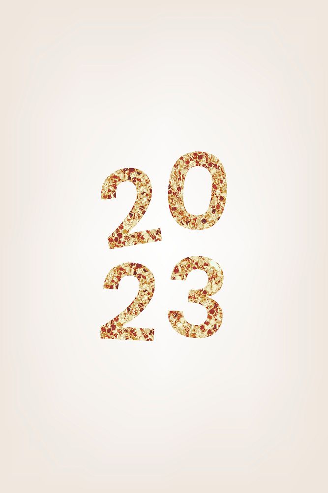 2023 gold glitter phone wallpaper, high resolution HD sequin new year text background psd