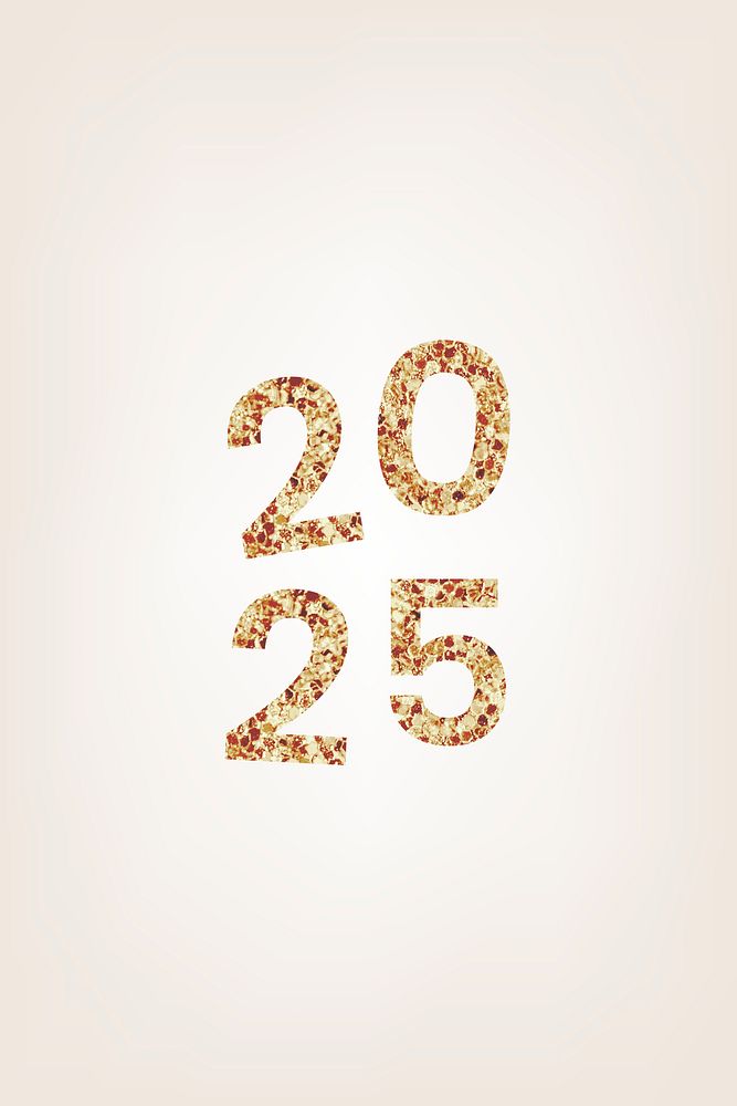 2025 gold glitter phone wallpaper, high resolution HD sequin new year text background psd