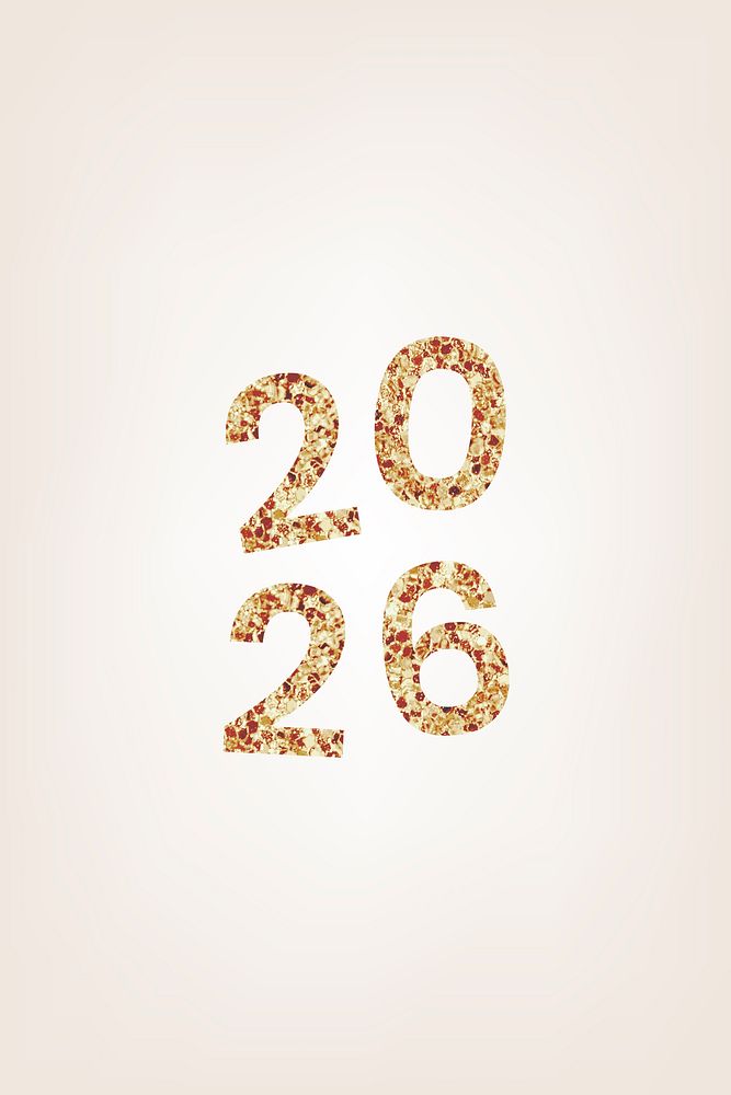 2026 gold glitter iPhone wallpaper, high resolution HD sequin new year text background vector