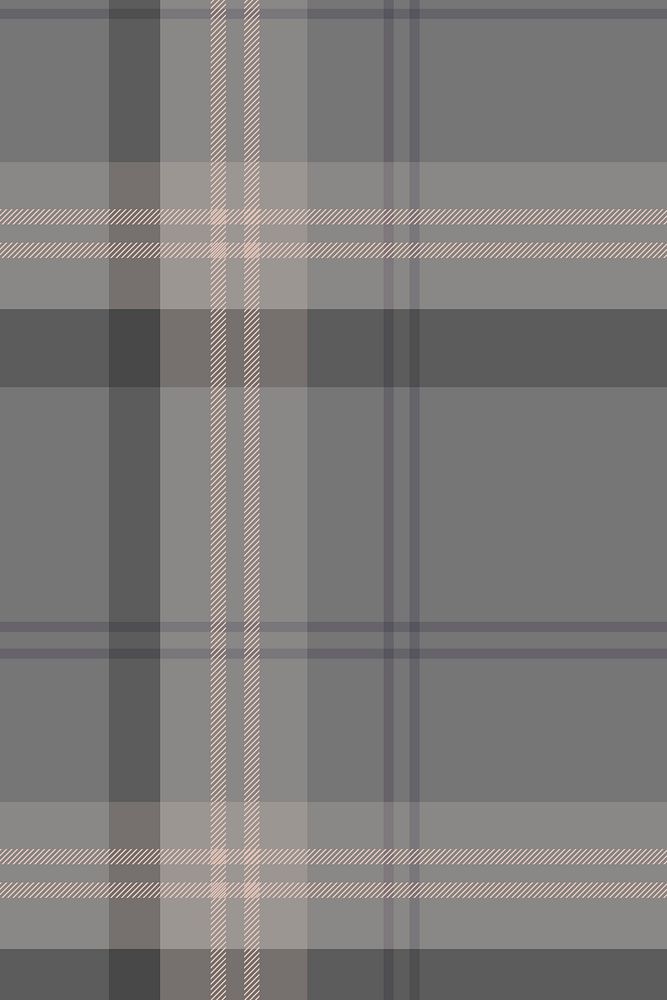 Gray plaid background, grid pattern design vector