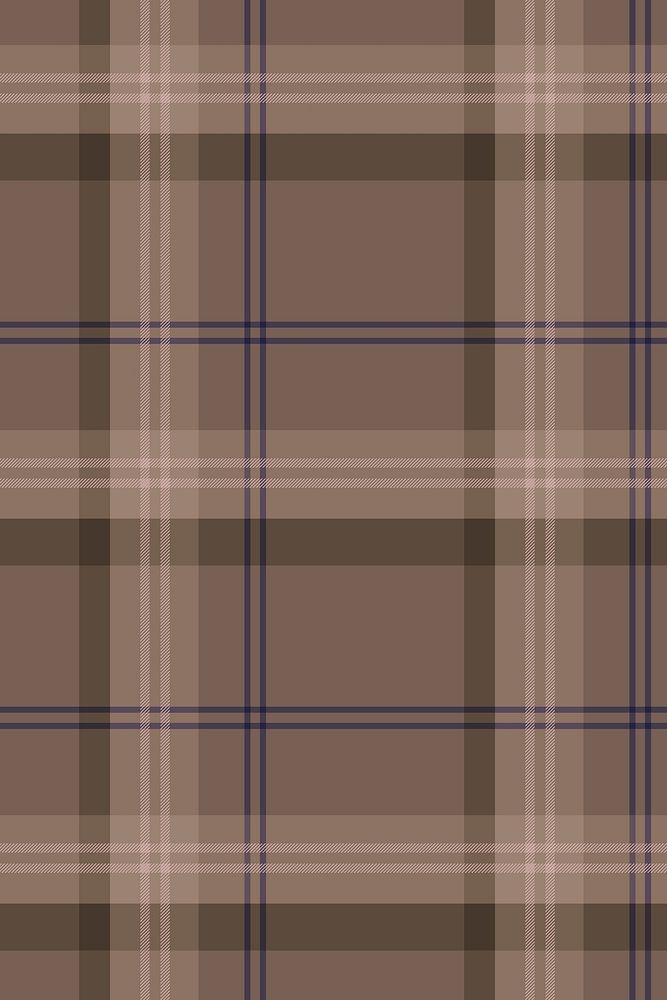 Brown plaid background, grid pattern design vector