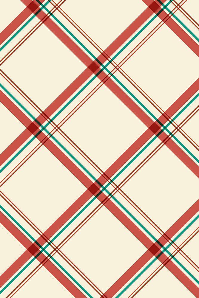 Checkered pattern background, red abstract, beige design vector