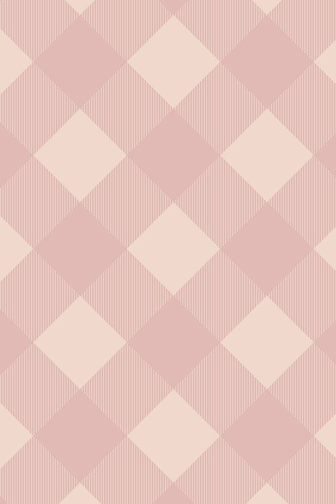 Pink plaid background, cute pattern design vector