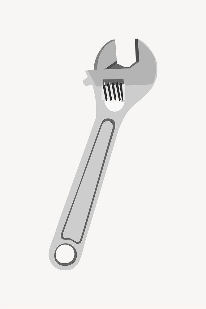 Wrench clipart, tool illustration vector. Free public domain CC0 image.