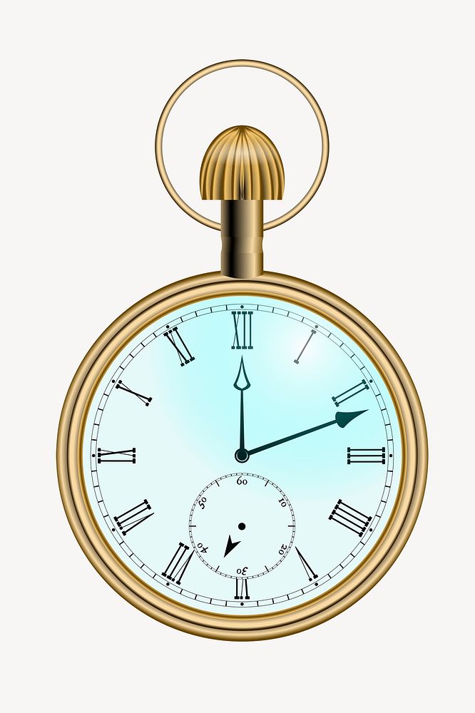 Pocket watch sticker, object illustration psd. Free public domain CC0 image.