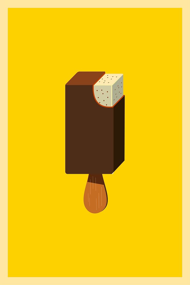 Ice-cream bar clipart, dessert illustration. Free public domain CC0 image.