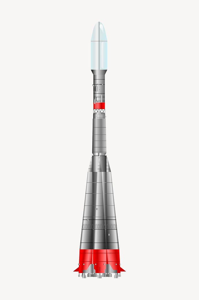 Space rocket sticker, vehicle illustration psd. Free public domain CC0 image.