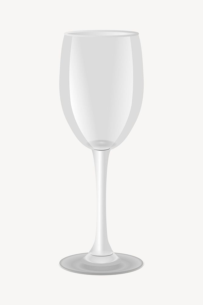 Champagne glass sticker, utensil illustration psd. Free public domain CC0 image.