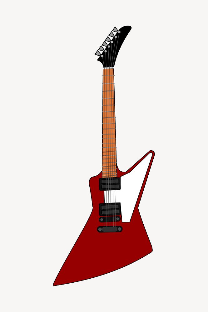 Electric guitar clipart, musical instrument illustration. Free public domain CC0 image.