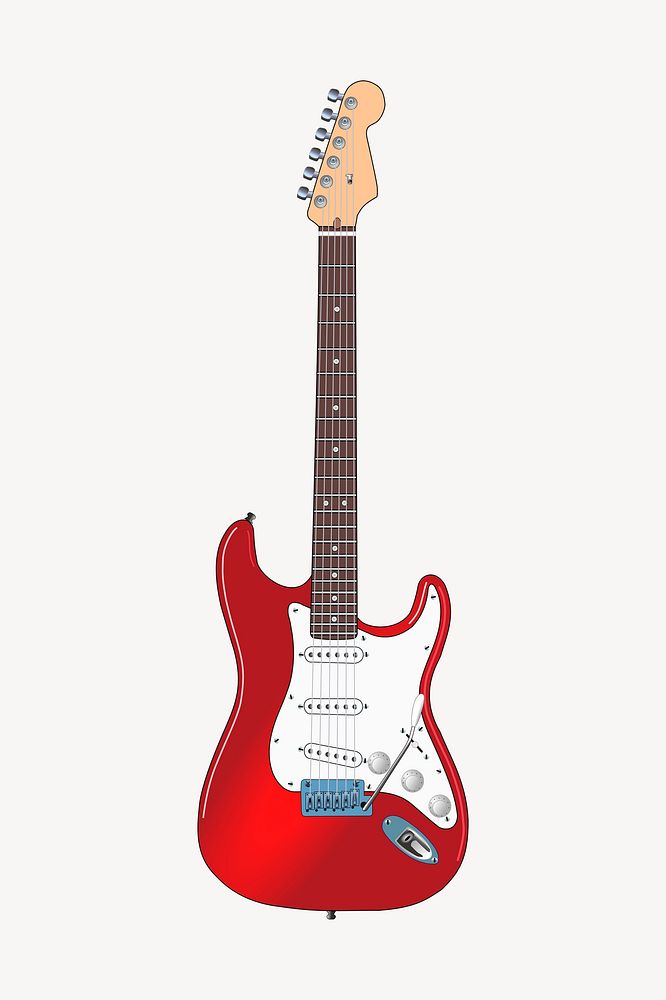 Electric guitar clipart, musical instrument illustration. Free public domain CC0 image.