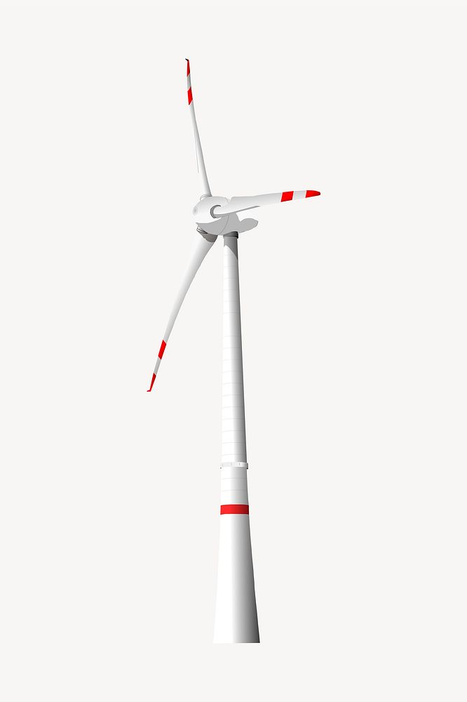 Wind turbine clipart, environment illustration. Free public domain CC0 image.