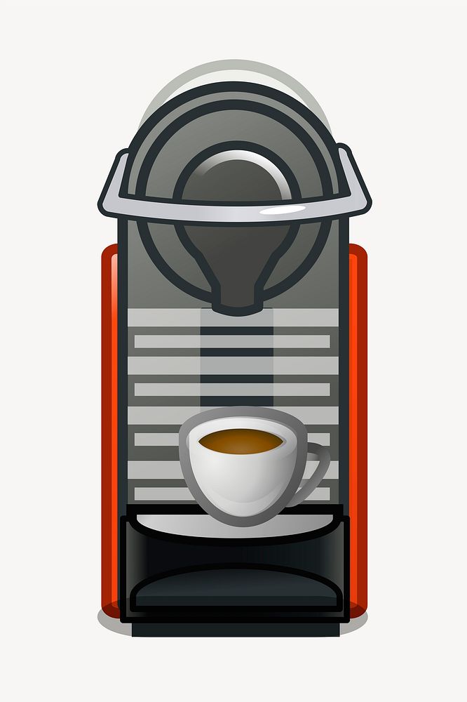 Coffee machine clipart, beverage illustration. Free public domain CC0 image.