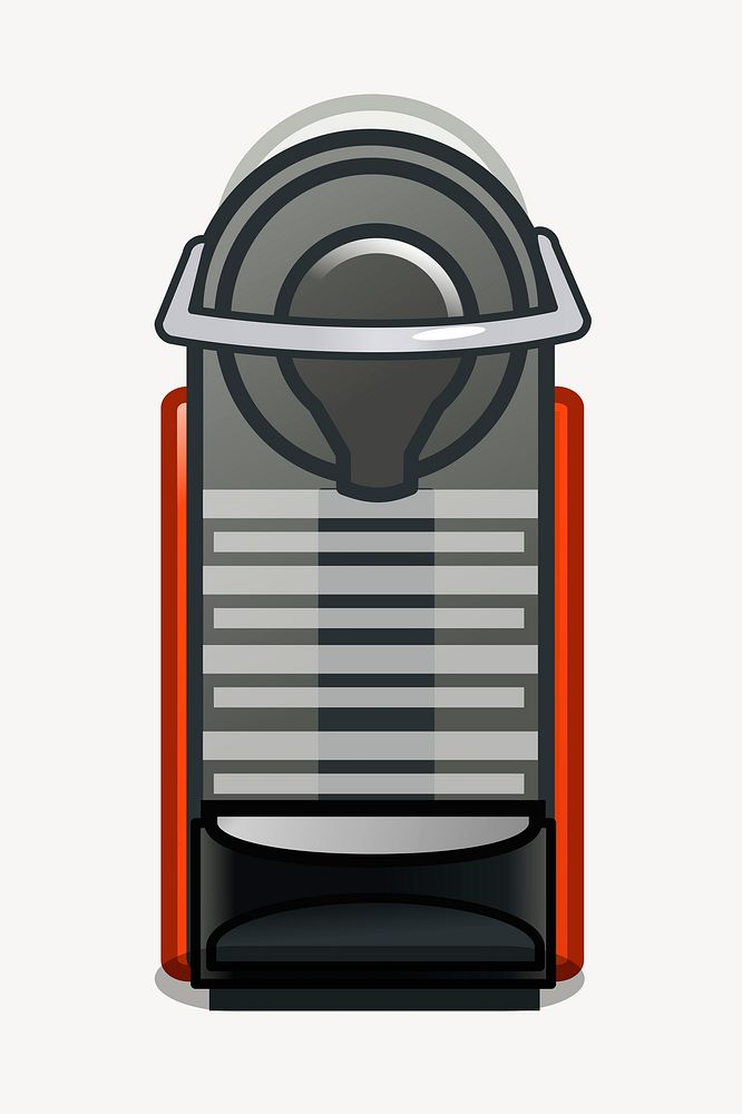 Espresso machine sticker, object illustration psd. Free public domain CC0 image.