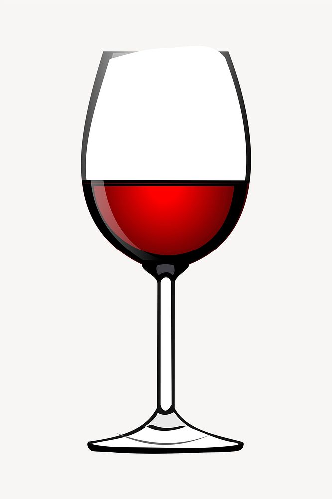 Wine glass clipart, beverage illustration. Free public domain CC0 image.