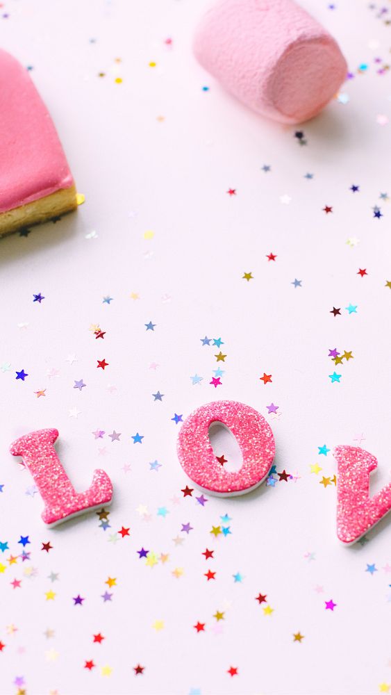 Valentine's desktop wallpaper background, with love word