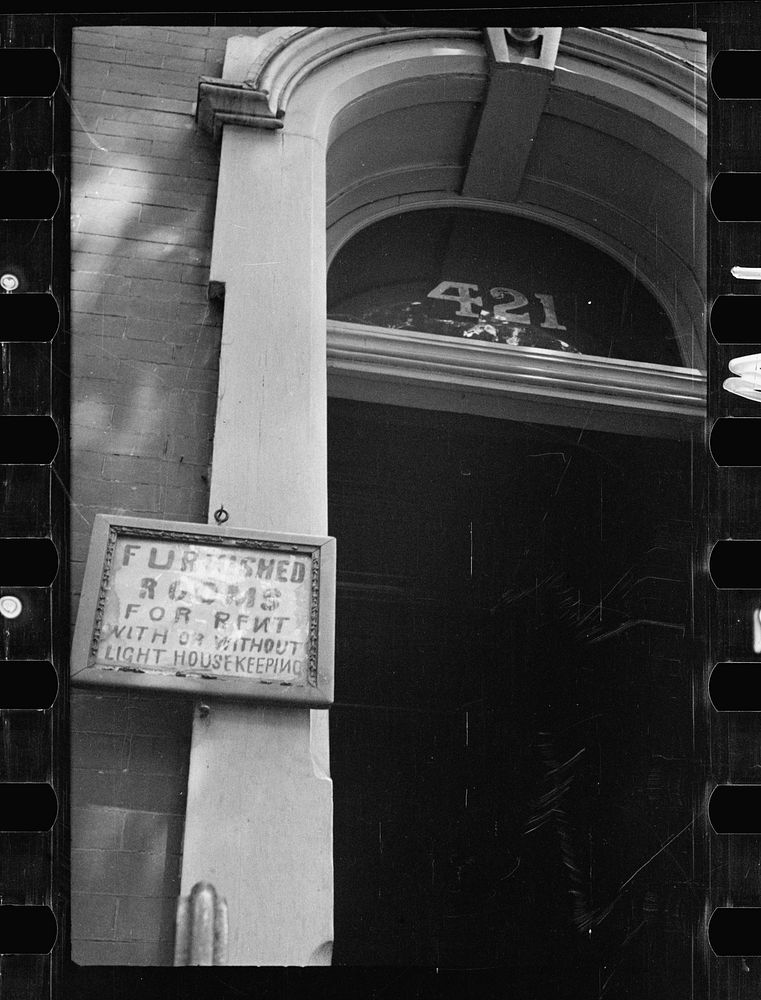 [Untitled photo, possibly related to: Front of a typical house offering furnished rooms for rent, District of Columbia].…
