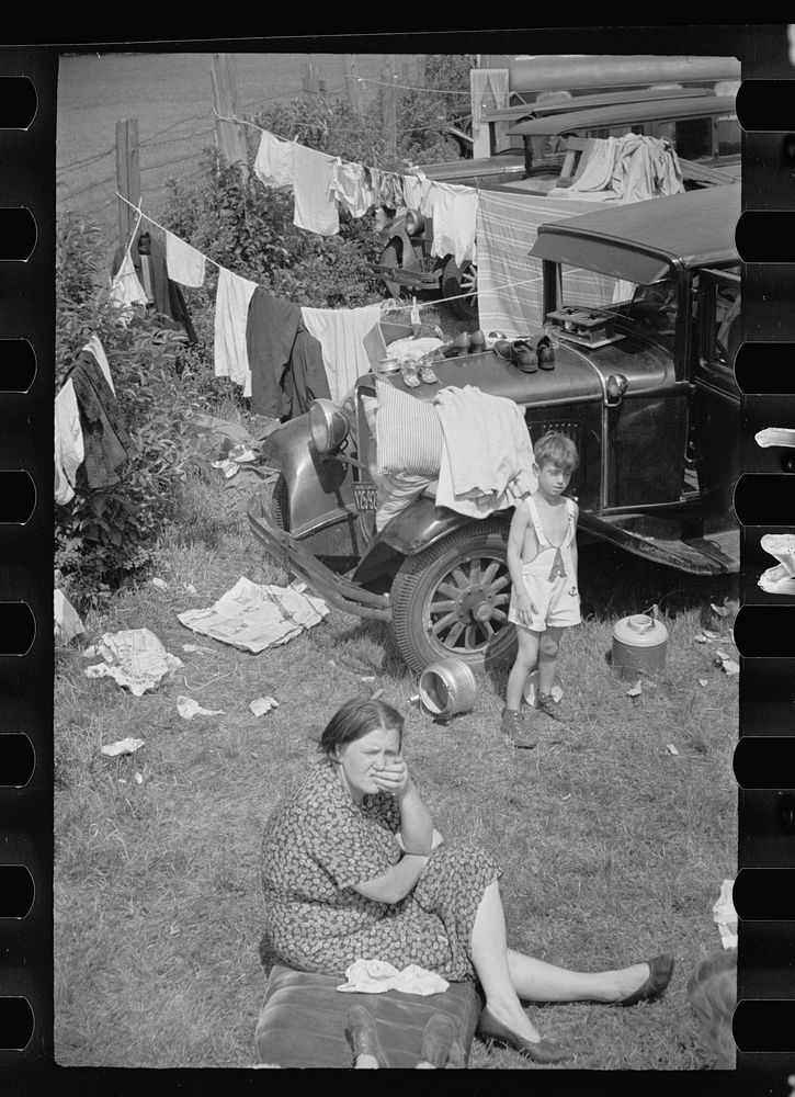 [Untitled photo, possibly related to: Farm families come prepared to live at the fair, Morrisville, Vermont]. Sourced from…