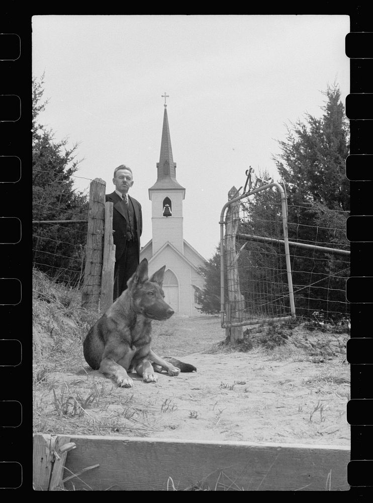 [Untitled photo, possibly related to: Lutheran church and pastor, Monona County, Iowa]. Sourced from the Library of Congress.