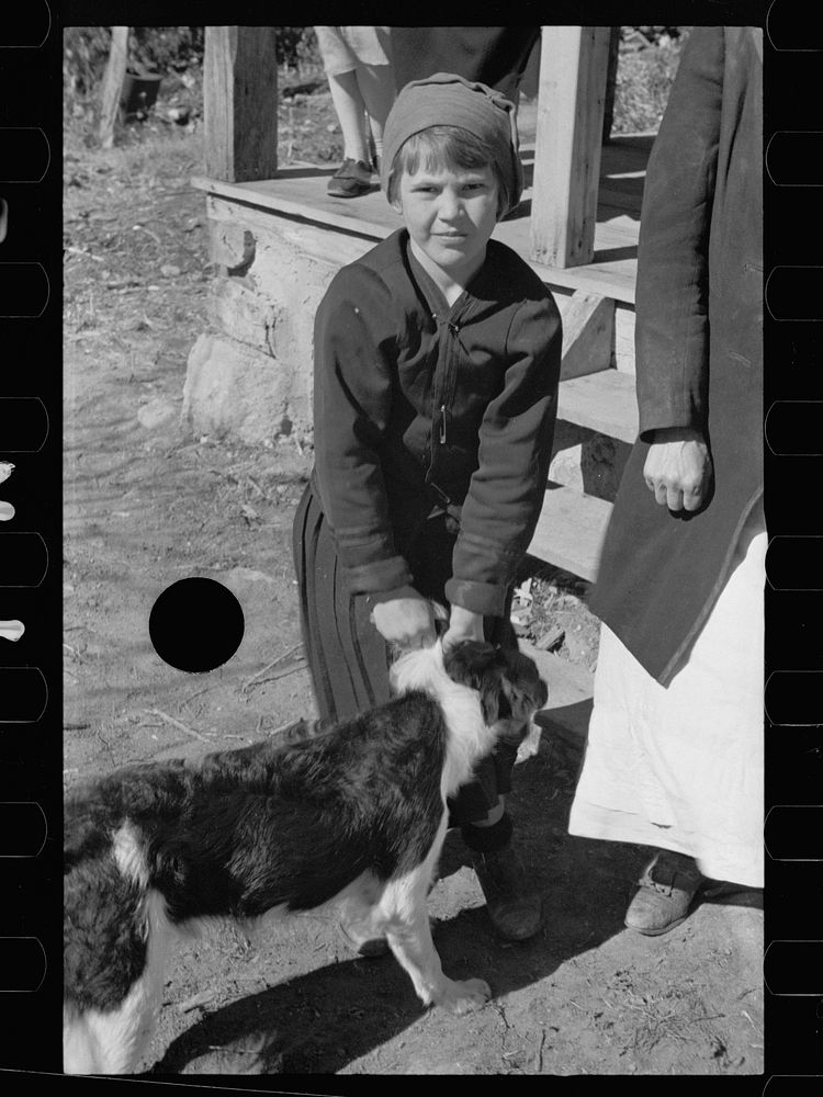 [Untitled photo, possibly related to: Corbin Hollow. Shenandoah National Park, Virginia. Dicee Corbin with one of her…