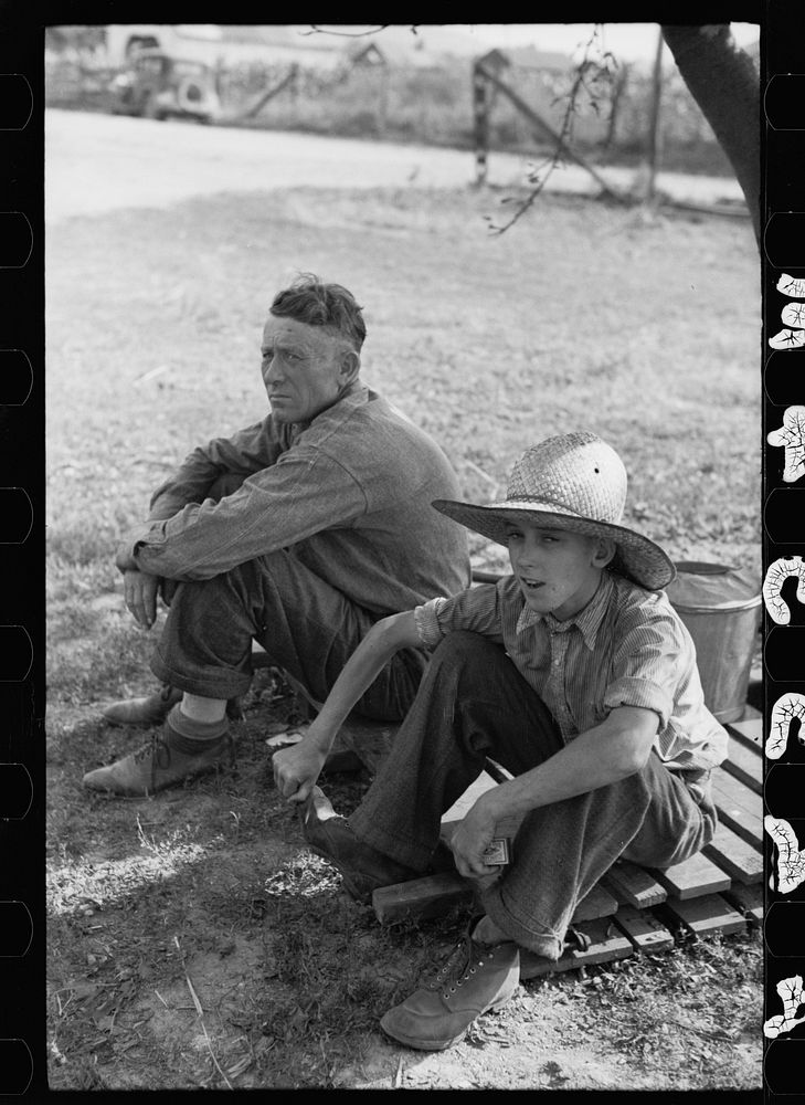 Part of threshing crew taking a rest, Frederick, Maryland. Sourced from the Library of Congress.