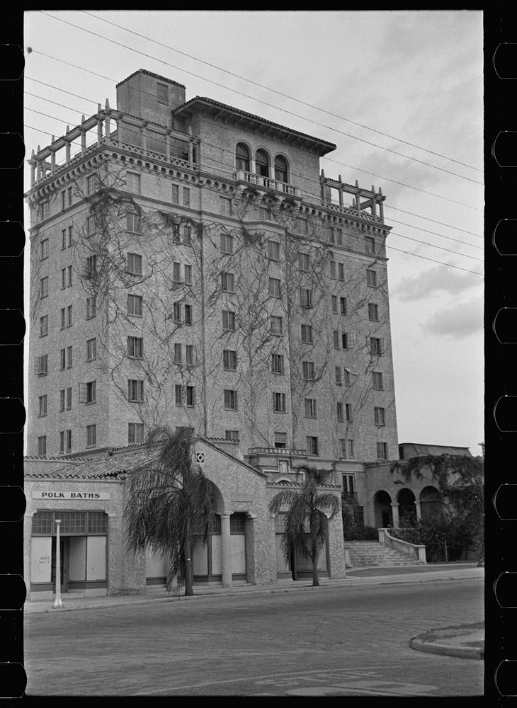 The Polk Hotel, used by migrant girls working in Polk canning plant. Haines City, Polk County, Florida. Sourced from the…