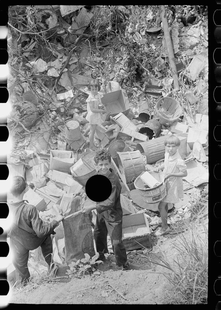 [Untitled photo, possibly related to: Children at city dump, Ambridge, Pennsylvania]. Sourced from the Library of Congress.