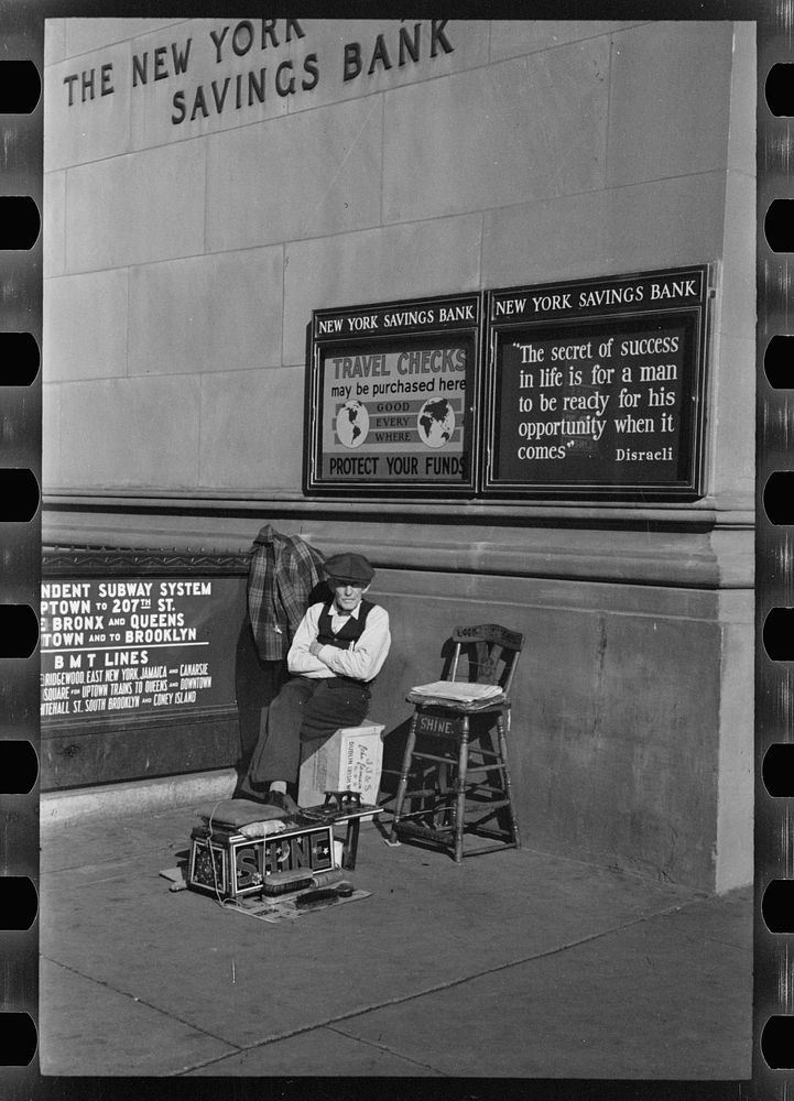 Bootblack, corner Fourteenth Street and Eighth Avenue, New York, New York. Sourced from the Library of Congress.
