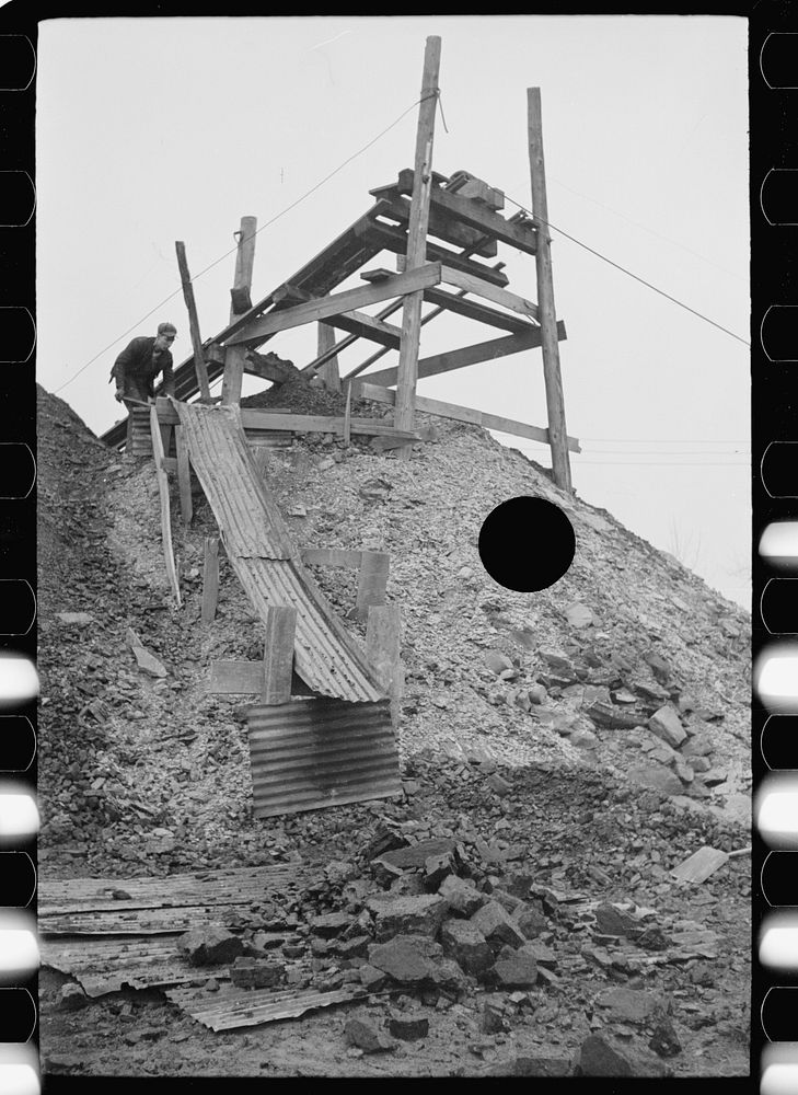 [Untitled photo, possibly related to: Primitive gopher hole with minimum of equipment. Williamson County, Illinois (see…