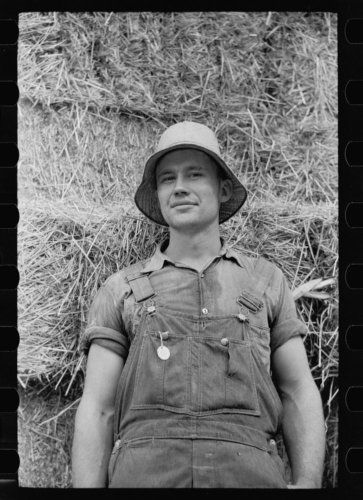 Hired hand, Brandtjen Dairy Farm, Dakota County, Minnesota. Sourced from the Library of Congress.