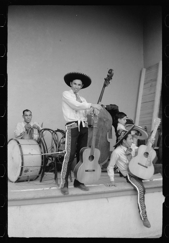 [Untitled photo, possibly related to: Tourists at costume show, Charro Days, Brownsville, Texas]. Sourced from the Library…