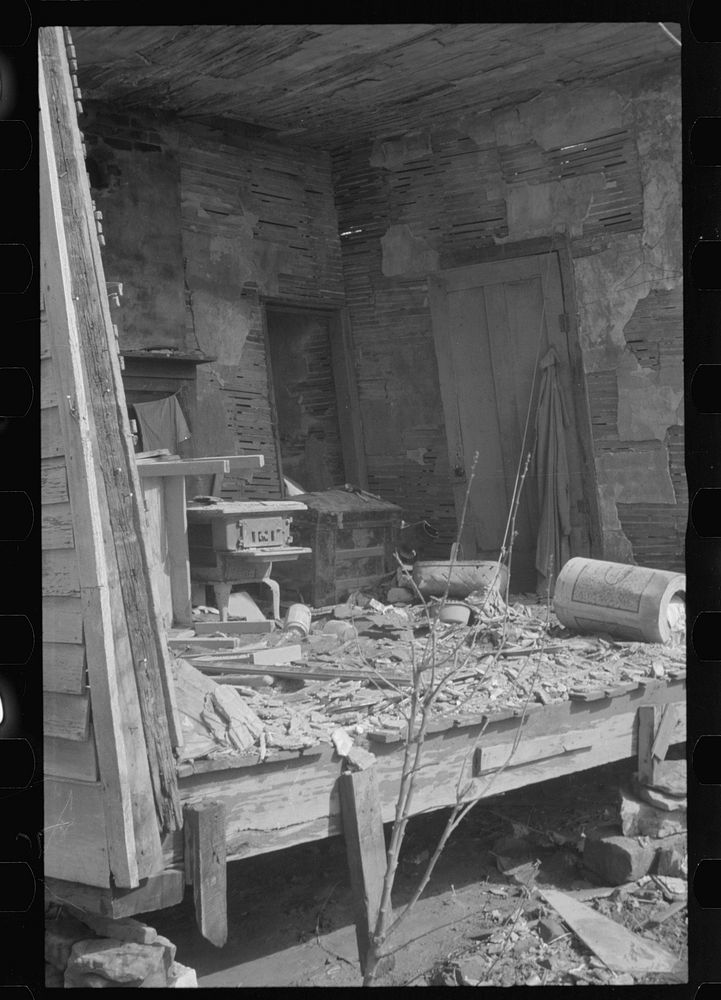 [Untitled photo, possibly related to: Interior of house demolished by flood of 1937, Smithland, Kentucky]. Sourced from the…