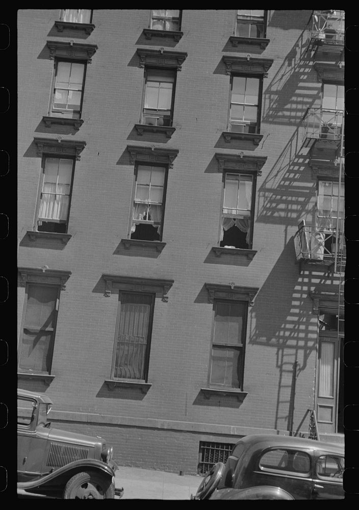 New York, New York. 61st Street between 1st and 3rd Avenues. House fronts. Sourced from the Library of Congress.