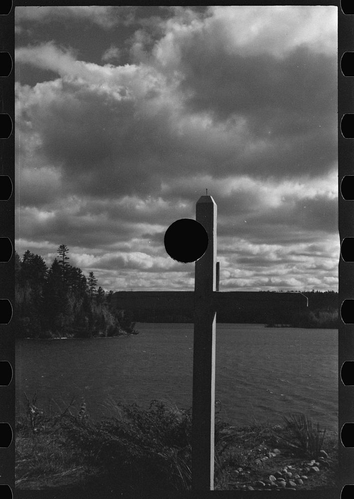 [Untitled photo, possibly related to: Lonely cross and old rollway now abandoned, Au Sable River, Michigan]. Sourced from…