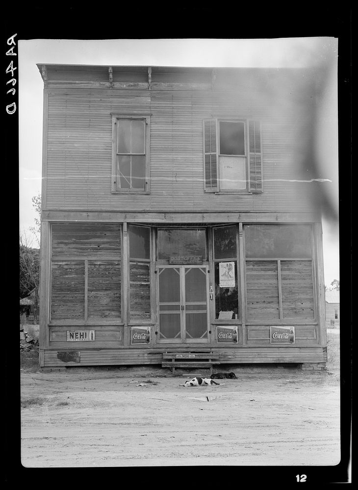 [Untitled photo, possibly related to: Post office at Irwinville, abandoned county seat of Irwin County, Georgia]. Sourced…